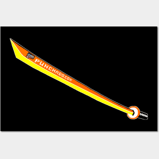 Katana with Blank Text, v. Code Orange Yellow Posters and Art